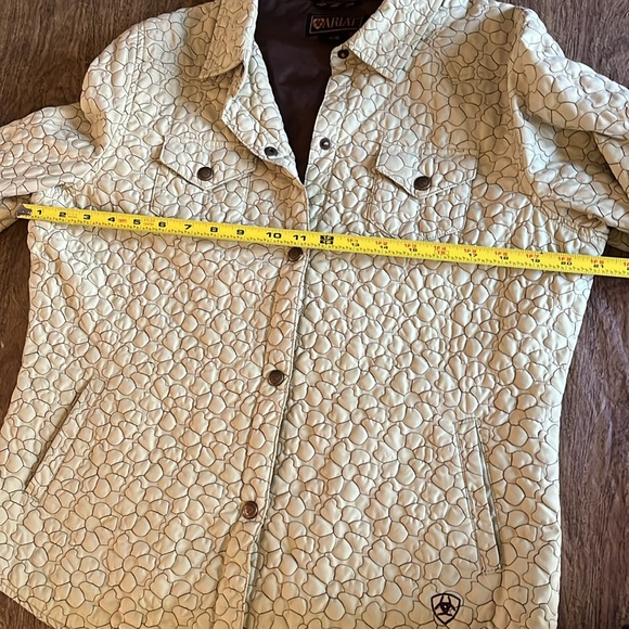 Ariat Embroidered Chartreuse Jacket Green Yellow with Brown Stitching Size M - Picture 10 of 13